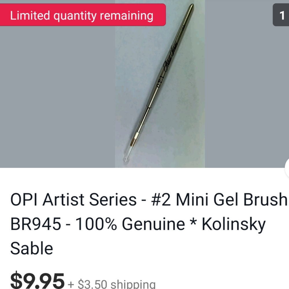 Set of 5 Opi Artist Series #2 Mini  Gel Brush